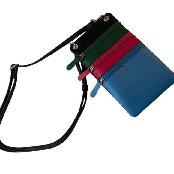 Mywalit Colorblock Crossbody Bag Nappa Leather Adjustable Strap NWOT Compact OS - Picture 2 of 5